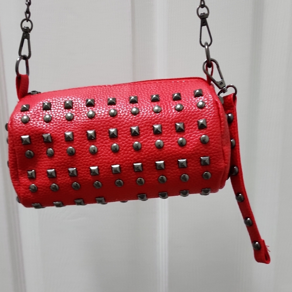 Red Studded Women's Bag